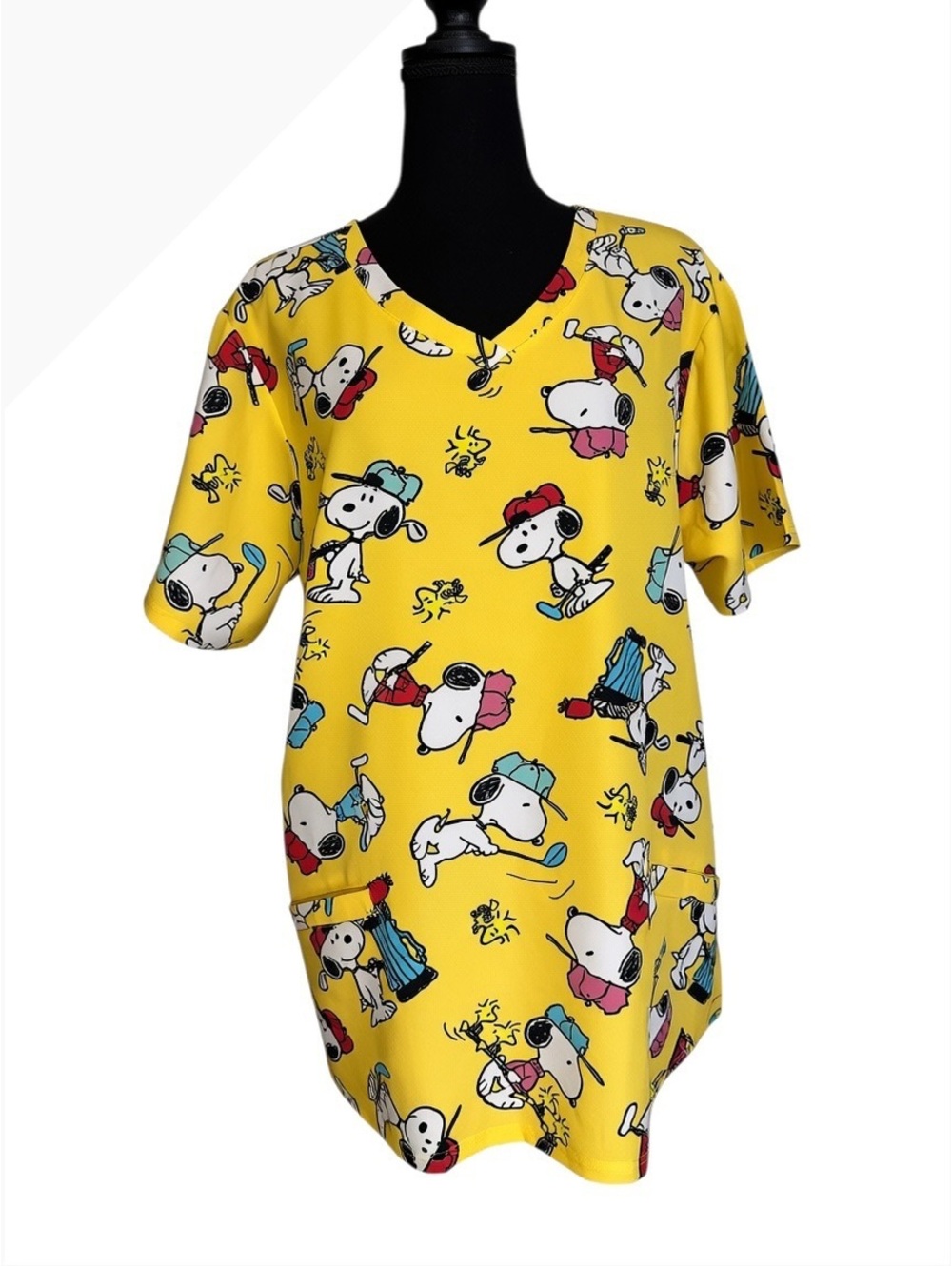 Peanuts Yellow Snoopy Print Casual T-Shirt Dress 2XL